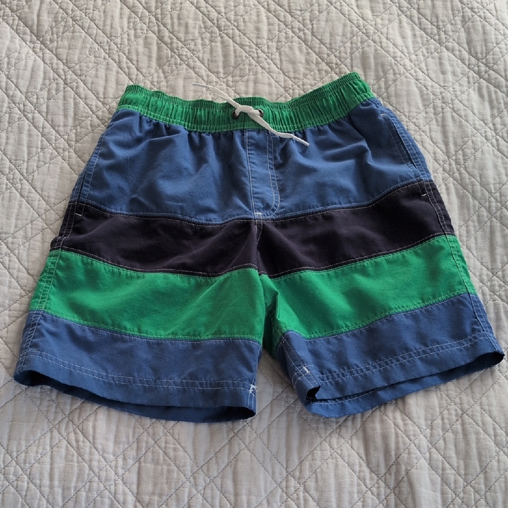 Hanna Andersson Green Blue Swim Shorts Size 140